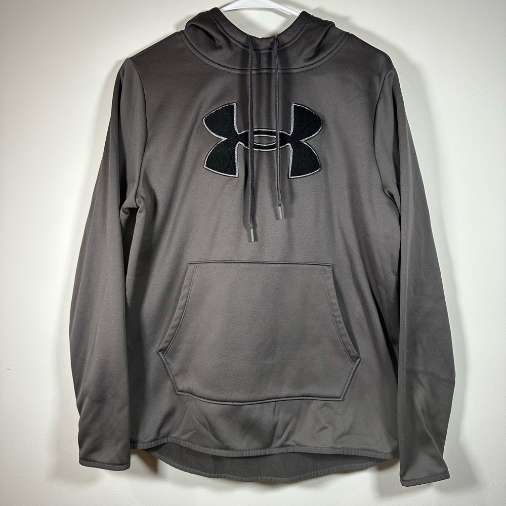 Under Armour Men’s Large Sweatshirt Gray Loose Fit Hoodie Pullover‎ Logo
